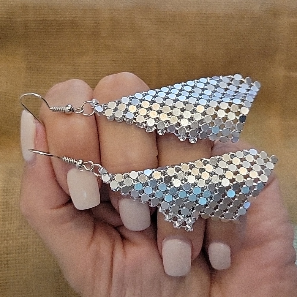Silver Chain Male Drop Earrings